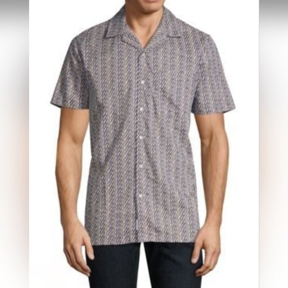 Onia Coastal Preppy Beach Casual Resort Cruise Island Vacation Shirt LG